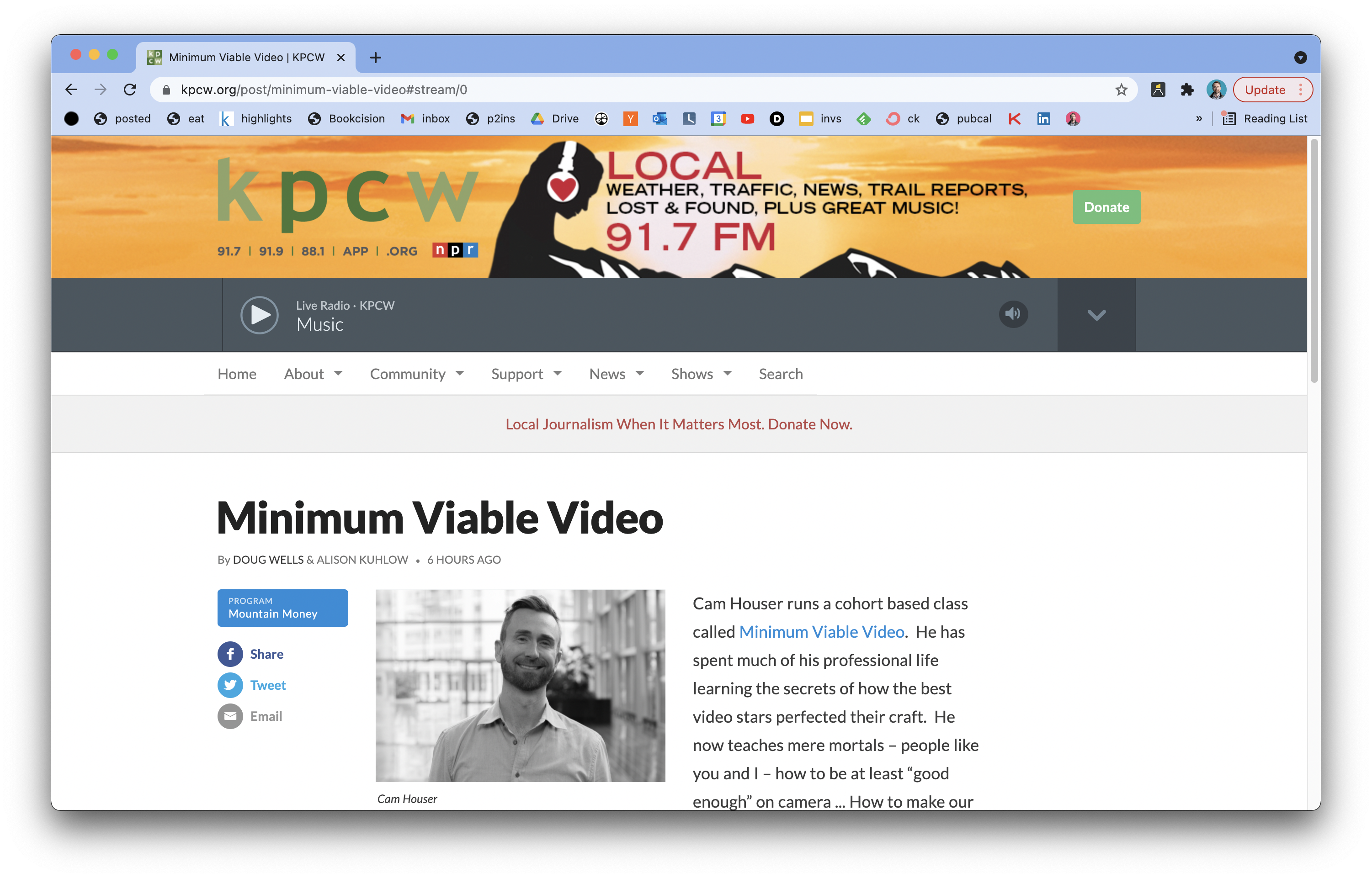 Minimum Viable Video on NPR